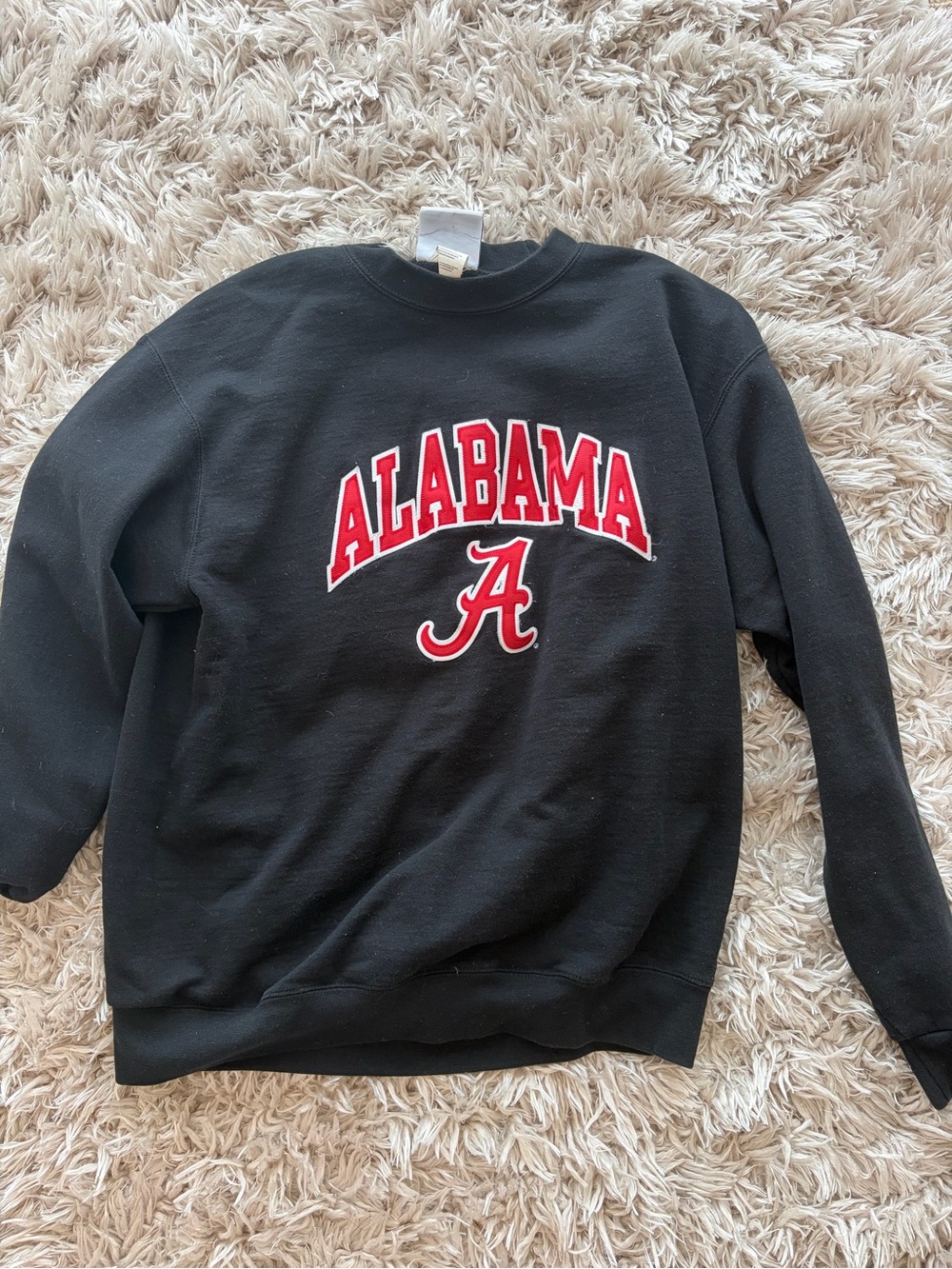 Alabama Black Crewneck Sweatshirt with Red Logo